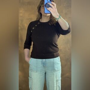 Ralph Lauren Dark Brown Crewneck Tee with Green Tag